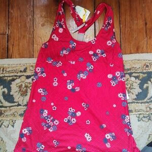 New Lole Red Floral Camisole Top Yoga Gym